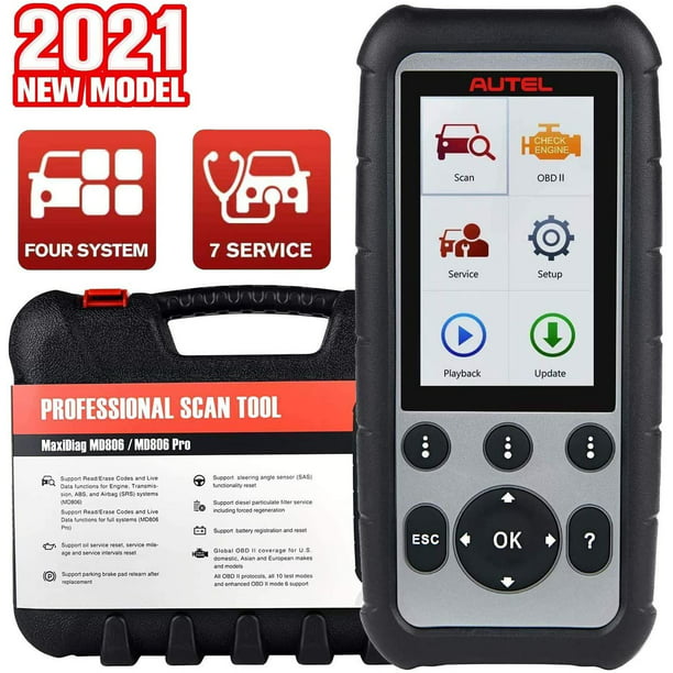 EPB Oil Reset BMS Autel MaxiDiag MD806 Pro OBD2 Scanner Diagnostic Scan Tool with All Systems Diagnosis Throttle Services Adjust A/F Functions Auto VIN SAS Same Functions As MD808 Pro DPF 